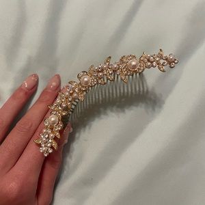 Soho gold pearl hair comb
